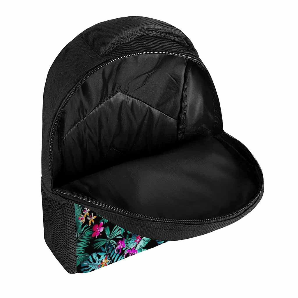Teal Tropical Leaf Hawaii Pattern Print Casual Backpack
