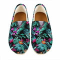 Teal Tropical Leaf Hawaii Pattern Print Casual Shoes