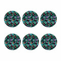 Teal Tropical Leaf Hawaii Pattern Print Coaster Set