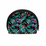 Teal Tropical Leaf Hawaii Pattern Print Coin Purse