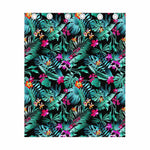 Teal Tropical Leaf Hawaii Pattern Print Curtain