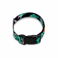Teal Tropical Leaf Hawaii Pattern Print Dog Collar