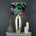 Teal Tropical Leaf Hawaii Pattern Print Drum Lamp Shade