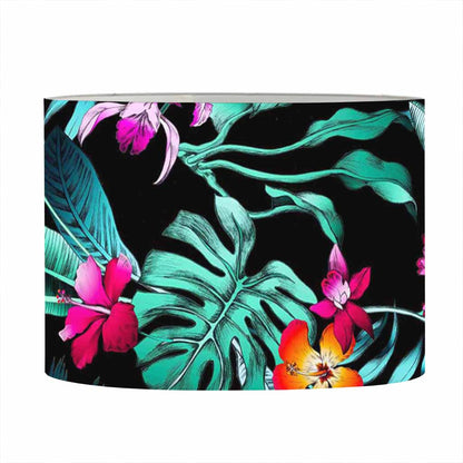Teal Tropical Leaf Hawaii Pattern Print Drum Lamp Shade