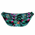 Teal Tropical Leaf Hawaii Pattern Print Fanny Pack