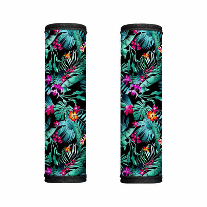 Teal Tropical Leaf Hawaii Pattern Print Handle Covers