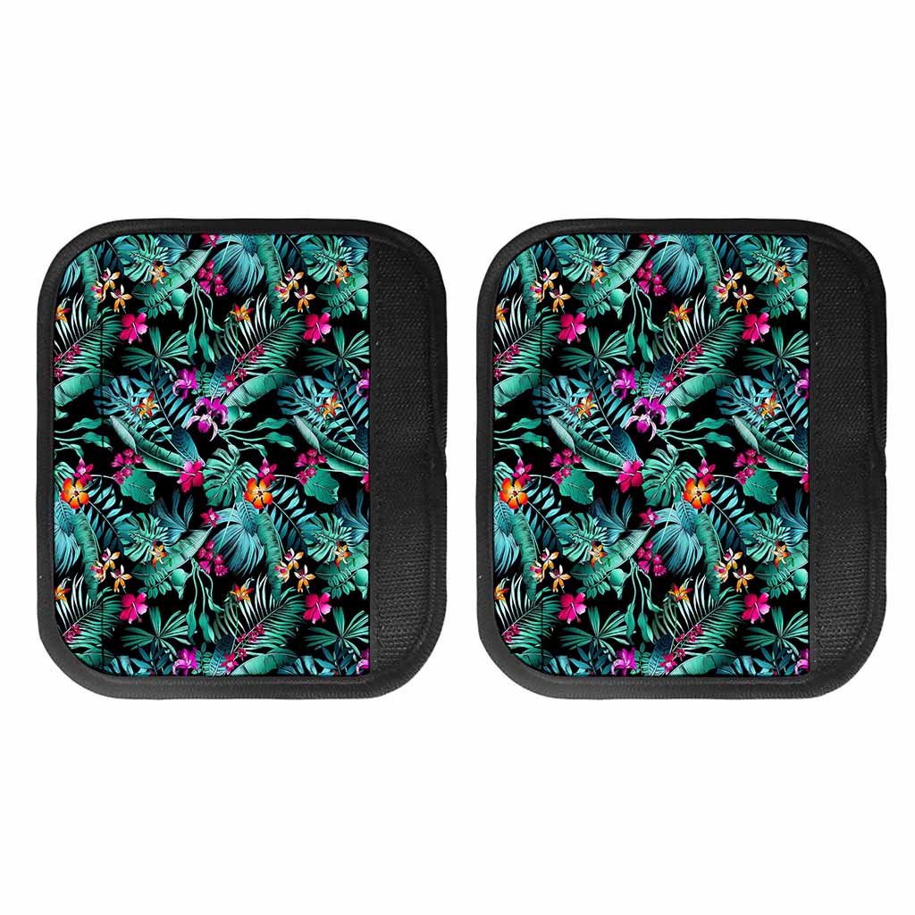 Teal Tropical Leaf Hawaii Pattern Print Handle Covers
