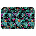 Teal Tropical Leaf Hawaii Pattern Print Indoor Door Mat