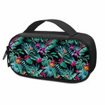 Teal Tropical Leaf Hawaii Pattern Print Insulin Cooler Travel Case