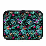 Teal Tropical Leaf Hawaii Pattern Print Laptop Sleeve