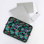 Teal Tropical Leaf Hawaii Pattern Print Laptop Sleeve