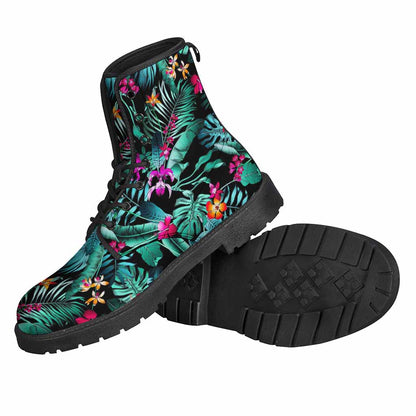 Teal Tropical Leaf Hawaii Pattern Print Backpack