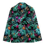 Teal Tropical Leaf Hawaii Pattern Print Men's Blazer