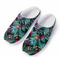 Teal Tropical Leaf Hawaii Pattern Print Mesh Casual Shoes