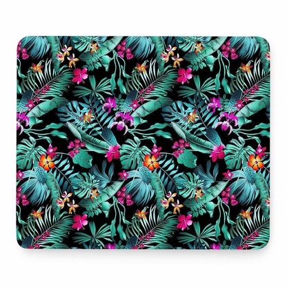 Teal Tropical Leaf Hawaii Pattern Print Mouse Pad