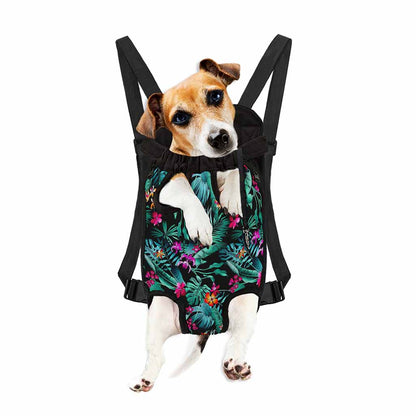 Teal Tropical Leaf Hawaii Pattern Print Pet Carrier Backpack