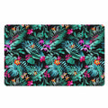 Teal Tropical Leaf Hawaii Pattern Print Polyester Doormat