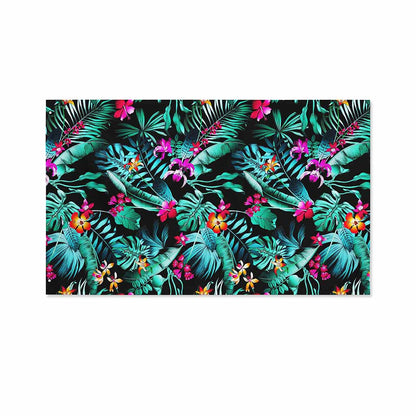 Teal Tropical Leaf Hawaii Pattern Print Polyester Flag