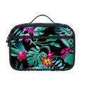 Teal Tropical Leaf Hawaii Pattern Print Portable Lunch Bag