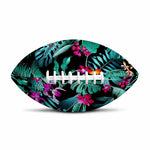 Teal Tropical Leaf Hawaii Pattern Print Rugby Ball