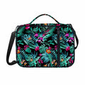 Teal Tropical Leaf Hawaii Pattern Print Shoulder Strap Bible Bag