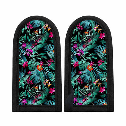 Teal Tropical Leaf Hawaii Pattern Print Skillet Handle Cover