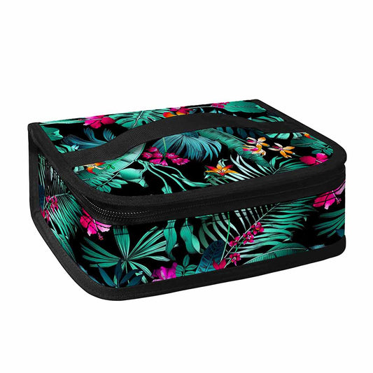 Teal Tropical Leaf Hawaii Pattern Print Small Lunch Bag