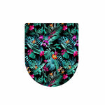 Teal Tropical Leaf Hawaii Pattern Print Toilet Lid Cover