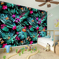 Teal Tropical Leaf Hawaii Pattern Print Wall Sticker