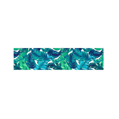 Teal Tropical Leaf Pattern Print Bed Runner
