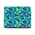 Teal Tropical Leaf Pattern Print Bifold Wallet
