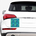 Teal Tropical Leaf Pattern Print Car Sticker