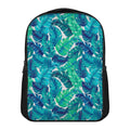 Teal Tropical Leaf Pattern Print Casual Backpack
