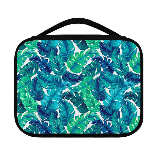 Teal Tropical Leaf Pattern Print Classic Bible Case