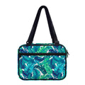 Teal Tropical Leaf Pattern Print Double Strap Bible Bag