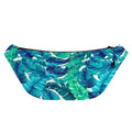 Teal Tropical Leaf Pattern Print Fanny Pack