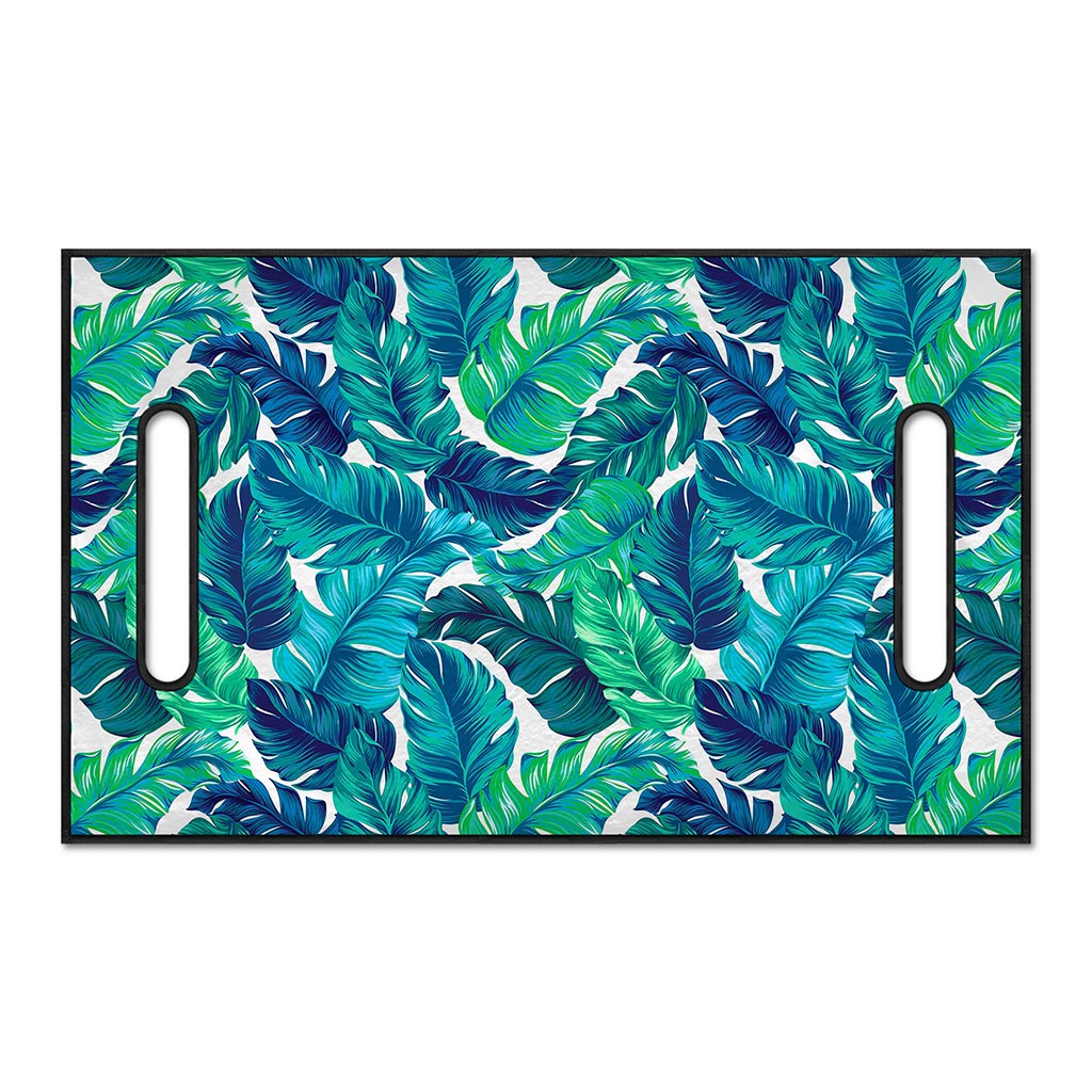 Teal Tropical Leaf Pattern Print Golf Cart Seat Cover