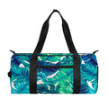 Teal Tropical Leaf Pattern Print Gym Bag