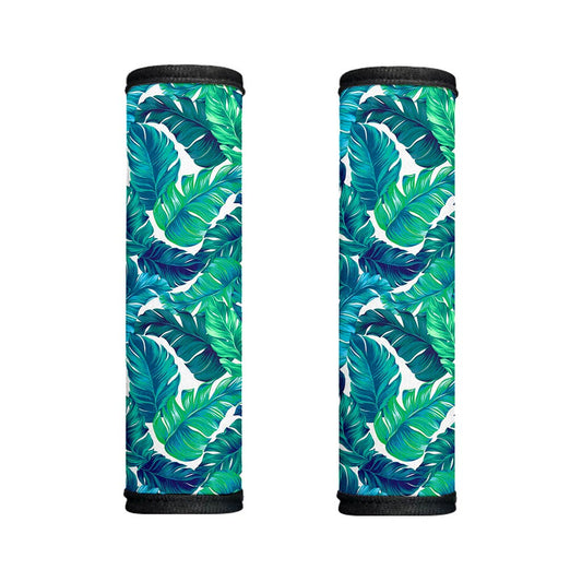 Teal Tropical Leaf Pattern Print Handle Covers