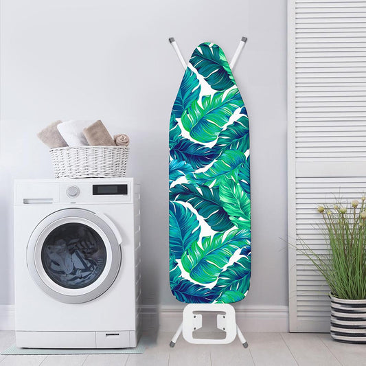Teal Tropical Leaf Pattern Print Ironing Board Cover