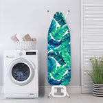 Teal Tropical Leaf Pattern Print Ironing Board Cover
