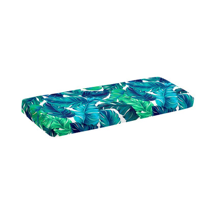Teal Tropical Leaf Pattern Print Piano Keyboard Cover