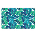 Teal Tropical Leaf Pattern Print Polyester Doormat