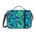 Teal Tropical Leaf Pattern Print Shoulder Strap Bible Bag