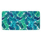 Teal Tropical Leaf Pattern Print Towel
