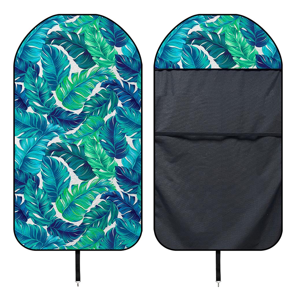 Teal Tropical Leaf Pattern Print Waterproof Car Seat Cover