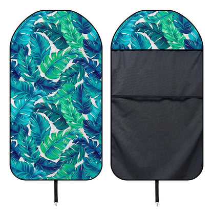 Teal Tropical Leaf Pattern Print Waterproof Car Seat Cover