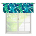 Teal Tropical Leaf Pattern Print Window Valance