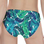 Teal Tropical Leaf Pattern Print Women's Panties