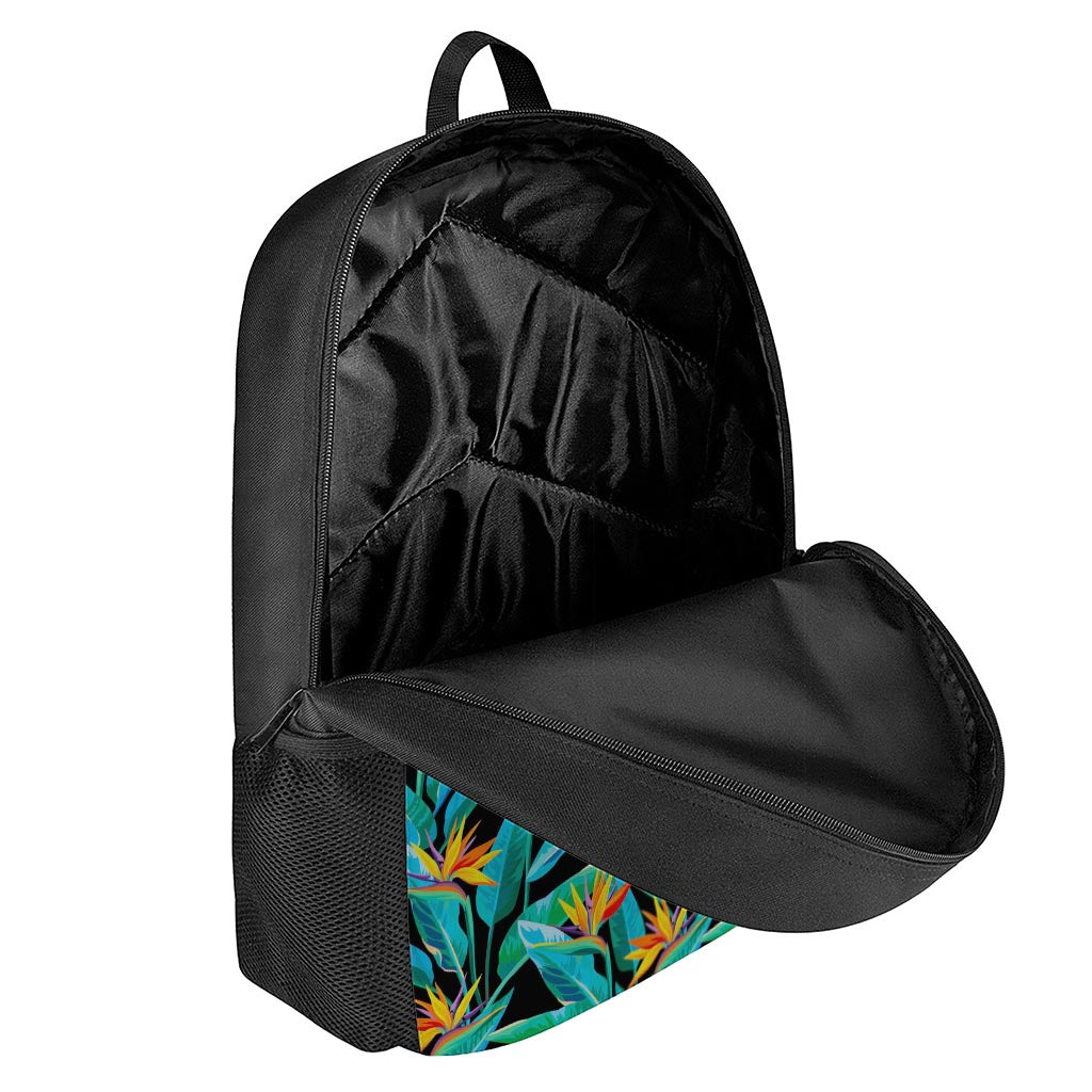 Teal Tropical Pattern Print 17 Inch Backpack